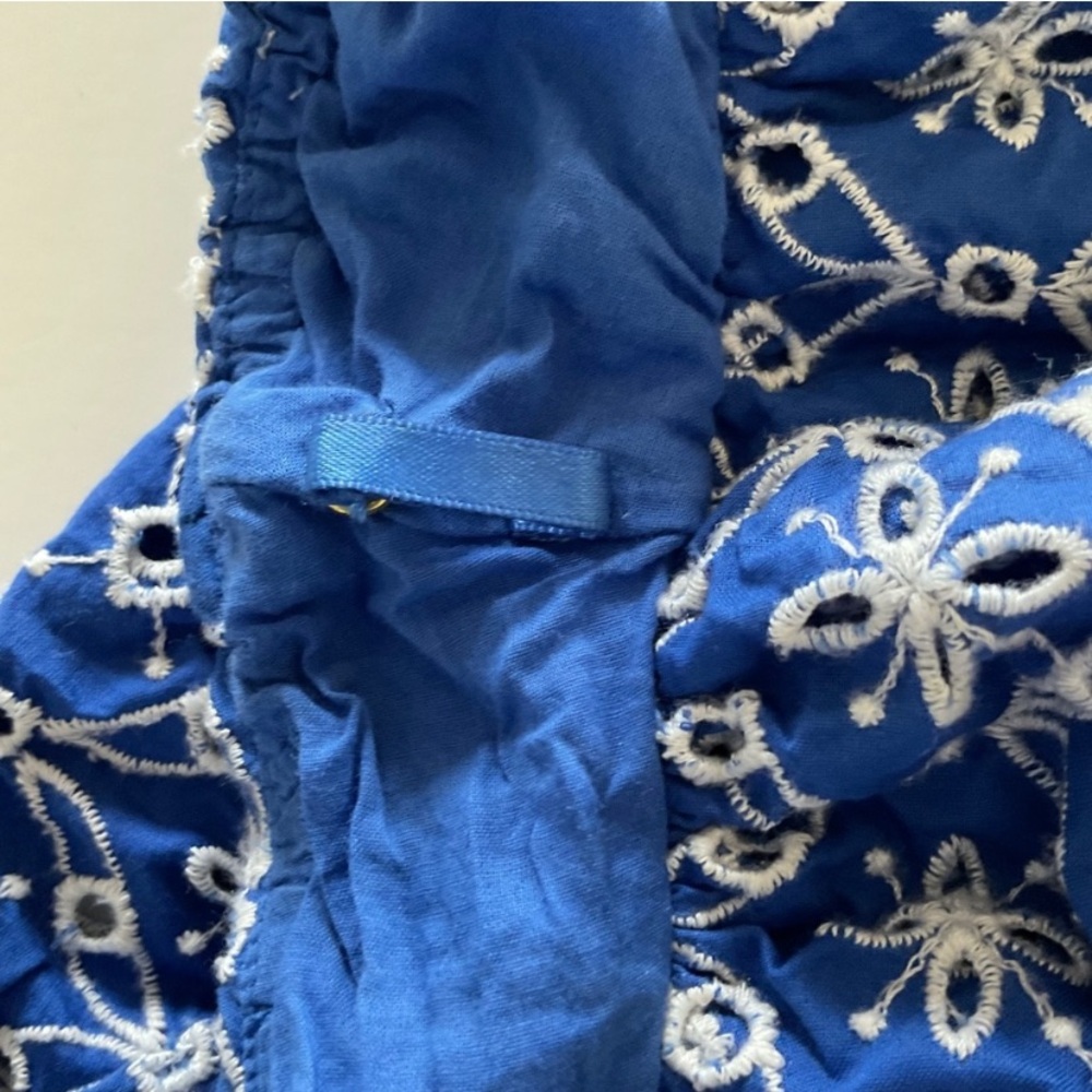 💙🤍Lilly Pulitzer Blue Grotto Flutter Eyelet Ruffle Patterned Dress - Picture 10 of 12